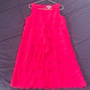 Scalloped Dress hot pink. Size 6X/7 girls! Light weight summer dress!